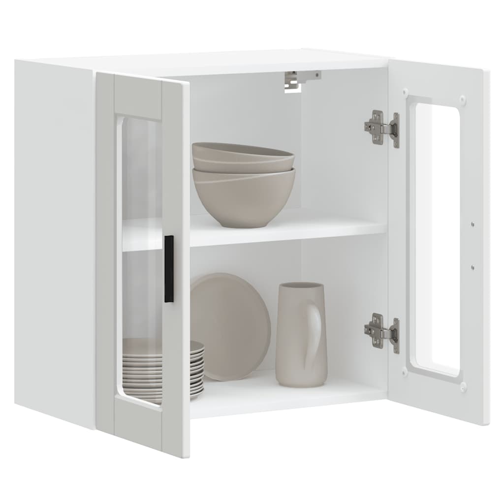 Armário de parede de cozinha com porta de vidro porto branco