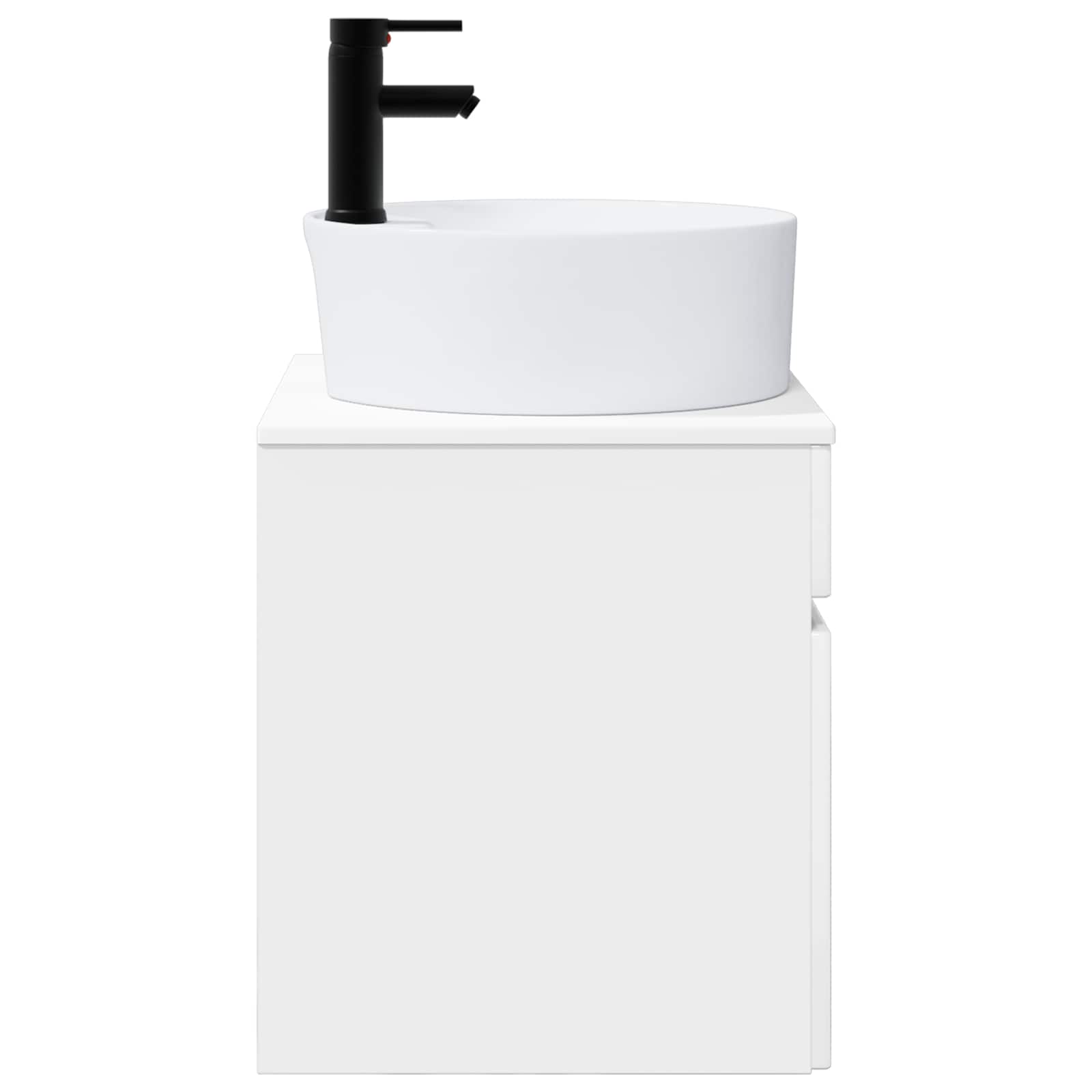 Vanidade de pia de parede branco brilhante 49 x 44,5 x 65 cm