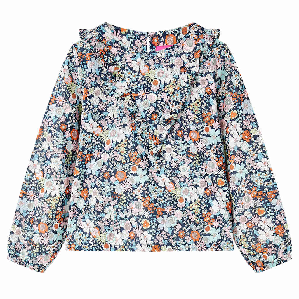Camisola manga comprida para criança azul-escuro 104
