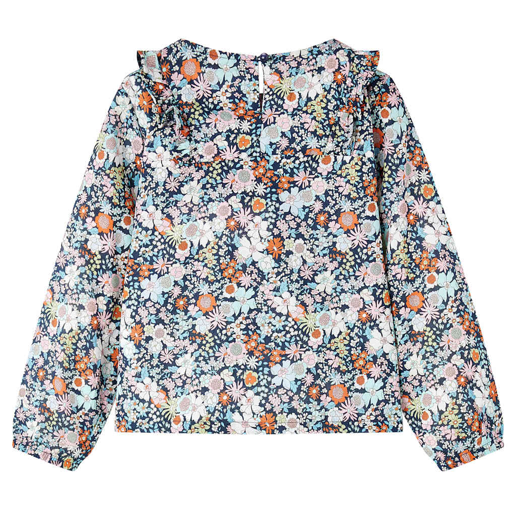 Camisola manga comprida para criança azul-escuro 104