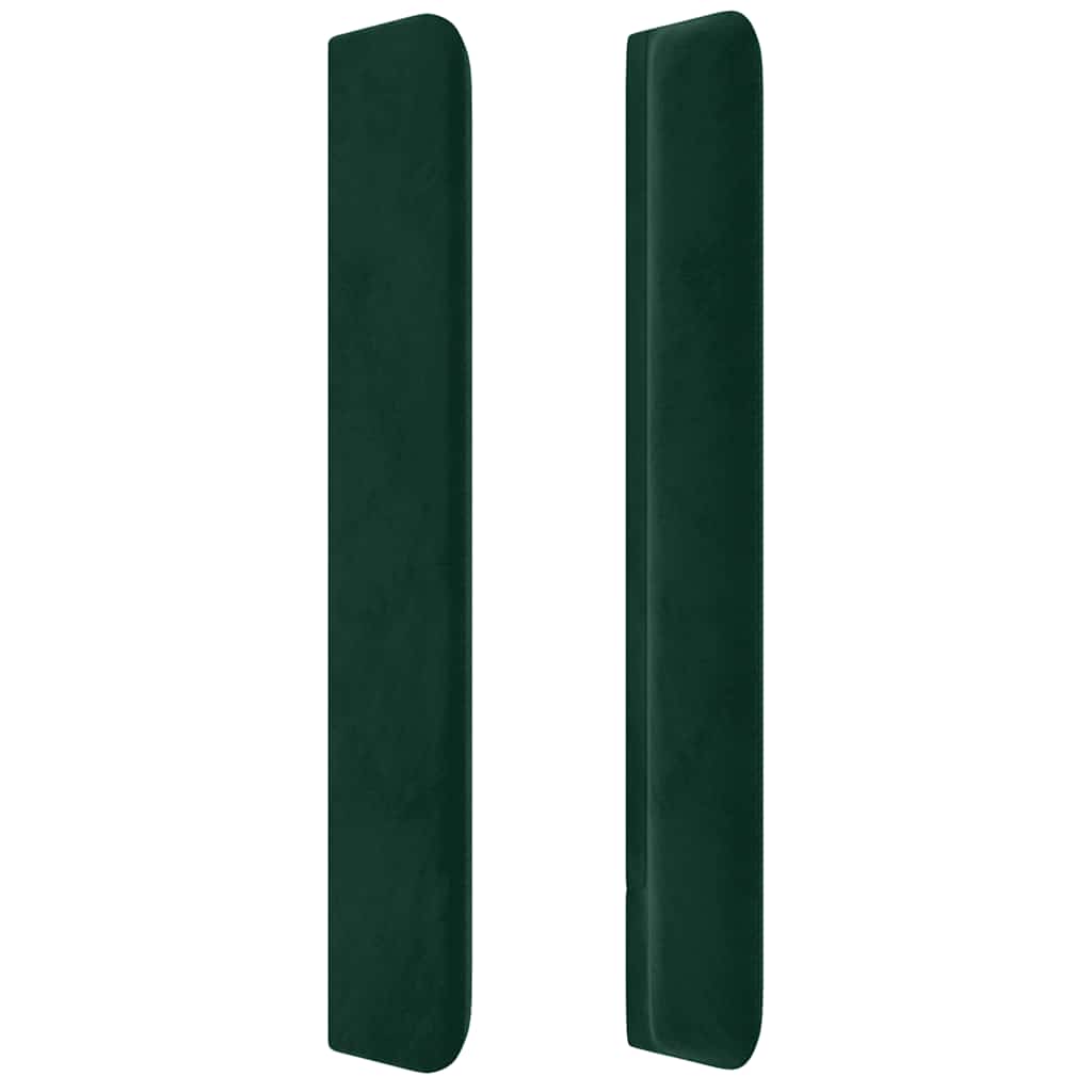 Cabeceira cama c/ abas veludo 83x16x118/128 cm verde-escuro