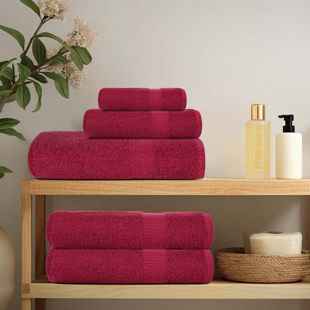 Toalhas de banho frogn 2pcs 70x140 cm 360 g/m² bordéus