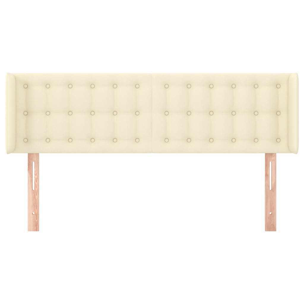 Cabeceira de cama c/ abas couro artificial 147x16x78/88cm creme