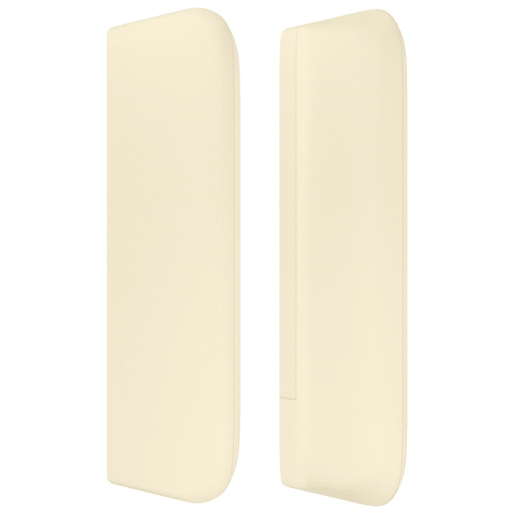 Cabeceira de cama c/ abas couro artificial 147x16x78/88cm creme