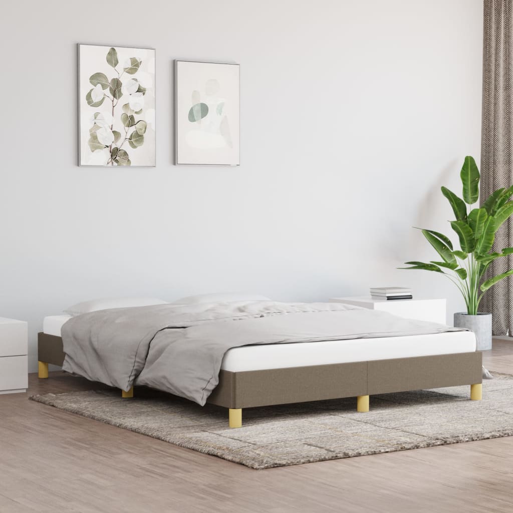 Cama sem colchão 140x200 cm tecido castanho-acinzentado
