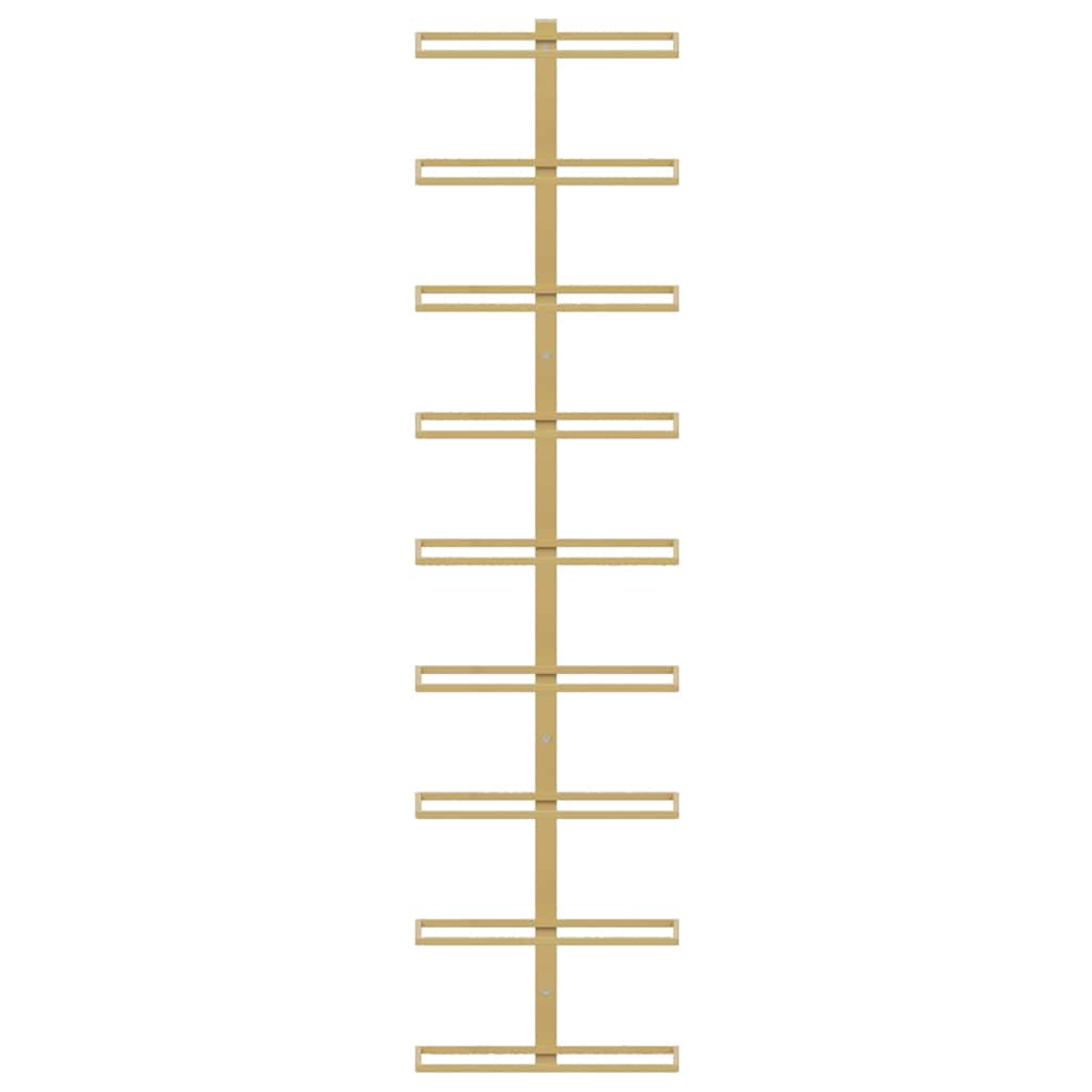 Garrafeira de parede para 9 garrafas 2 pcs ferro dourado