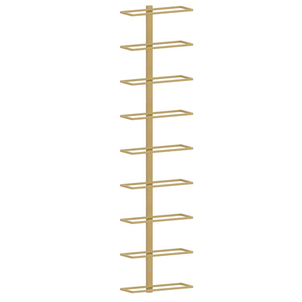 Garrafeira de parede para 9 garrafas 2 pcs ferro dourado