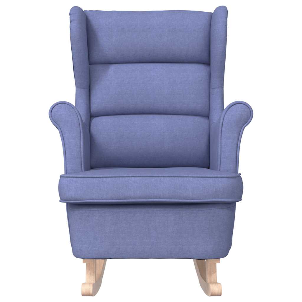 Cadeira de baloiço 74x90x102 cm tecido azul ganga
