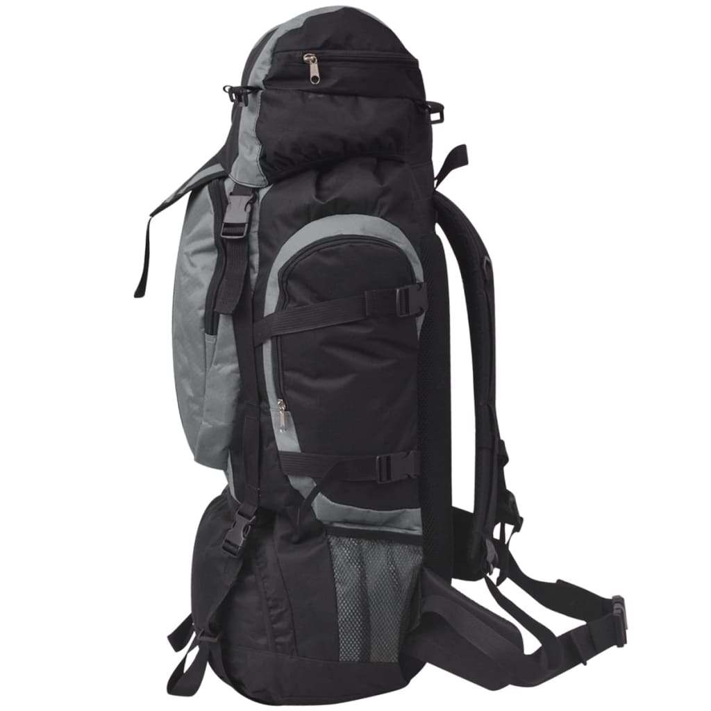 Mochila de caminhada xxl 75 l preto e cinza