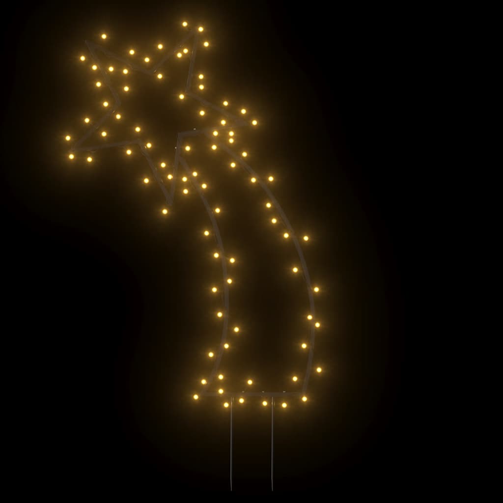 Decoração de natal meteoro c/ luz e estacas 80 luzes LED 62 cm