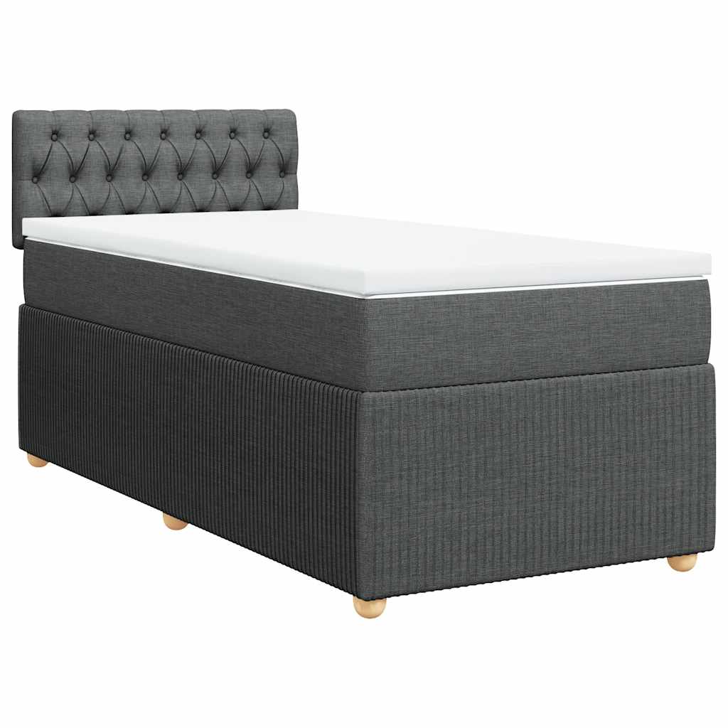 Cama com molas/colchão 80x200 cm tecido cinzento-escuro