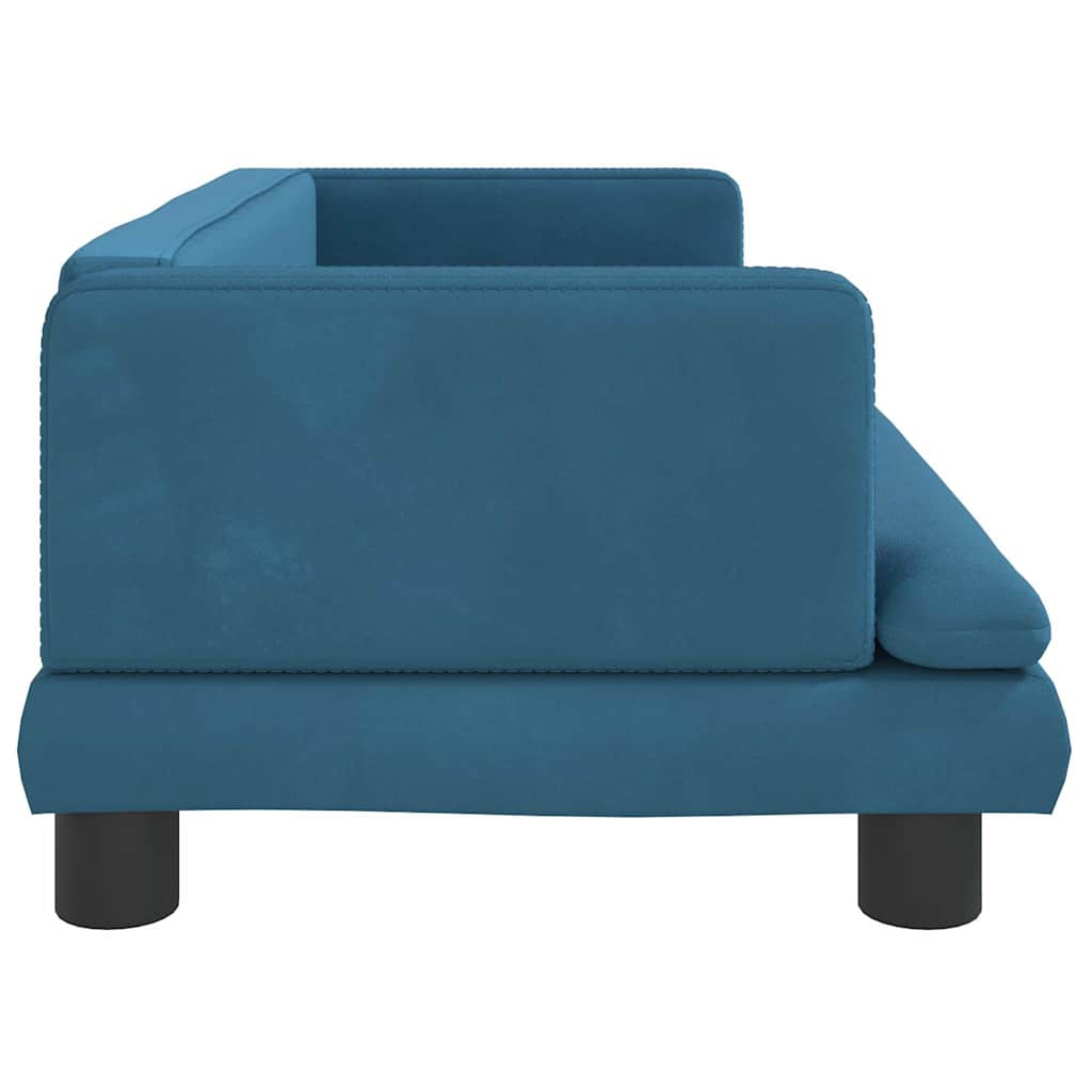 Cama para cães 80x45x30 cm veludo azul