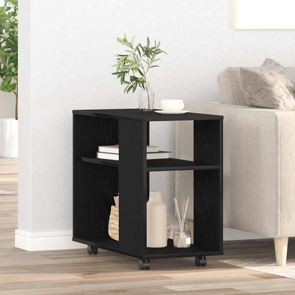 Mesa lateral carvalho preto 70x35x60,5 cm madeira projetada
