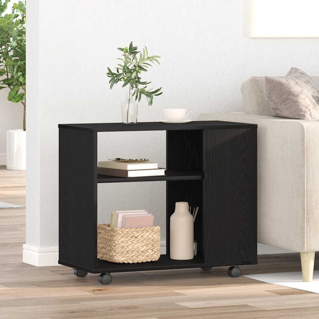 Mesa lateral carvalho preto 70x35x60,5 cm madeira projetada