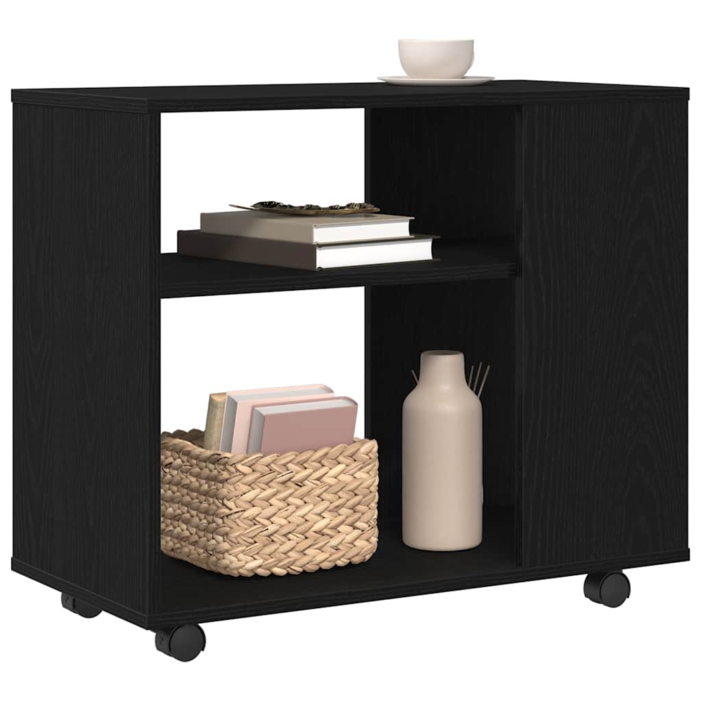 Mesa lateral carvalho preto 70x35x60,5 cm madeira projetada
