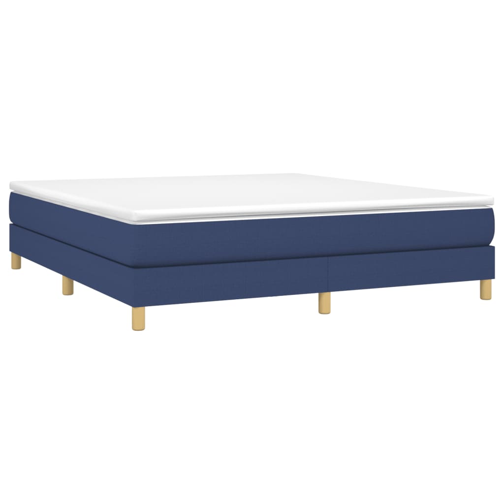 Estrutura de cama com molas 160x200 cm tecido azul