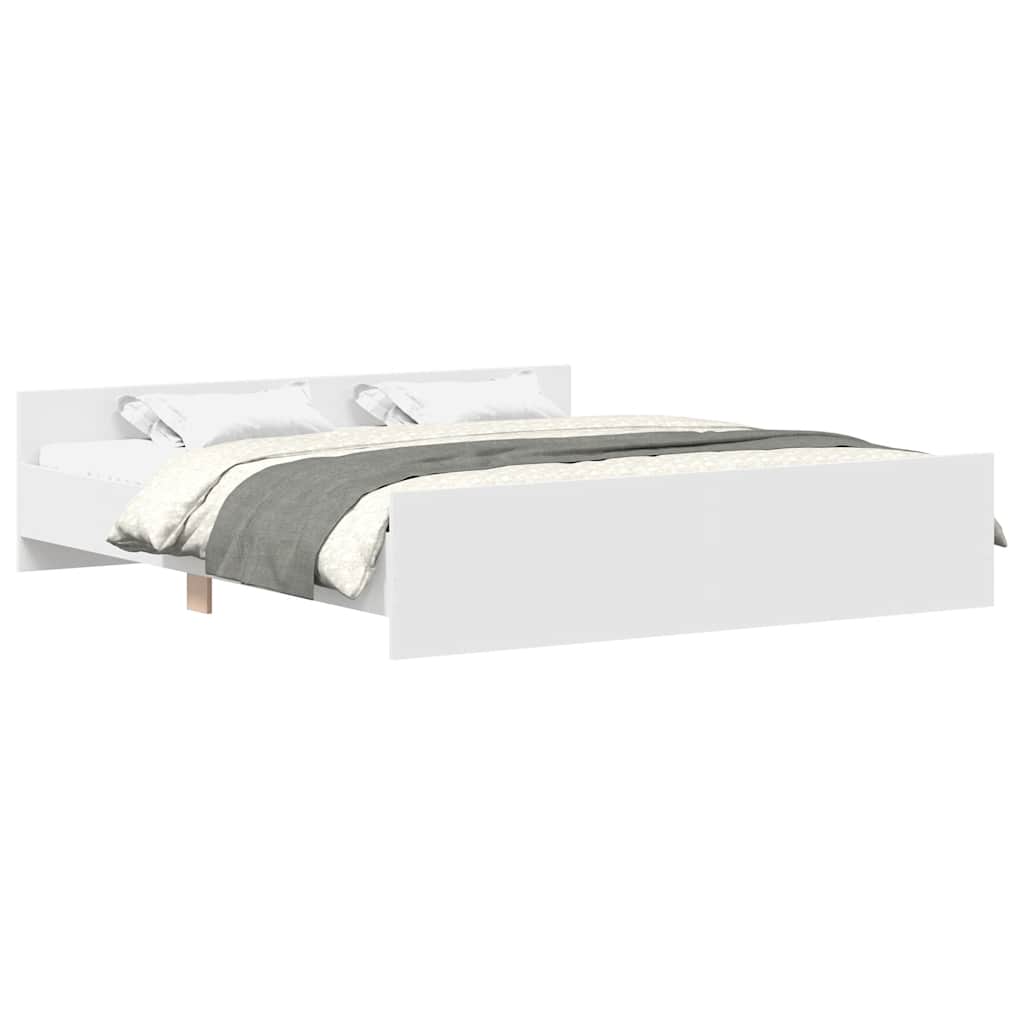 Estrutura de cama com cabeceira e pés 180x200 cm branco