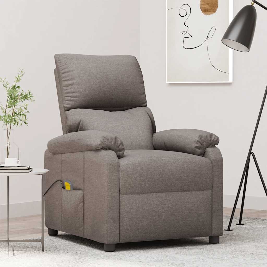 Poltrona de massagens tecido cinza-acastanhado