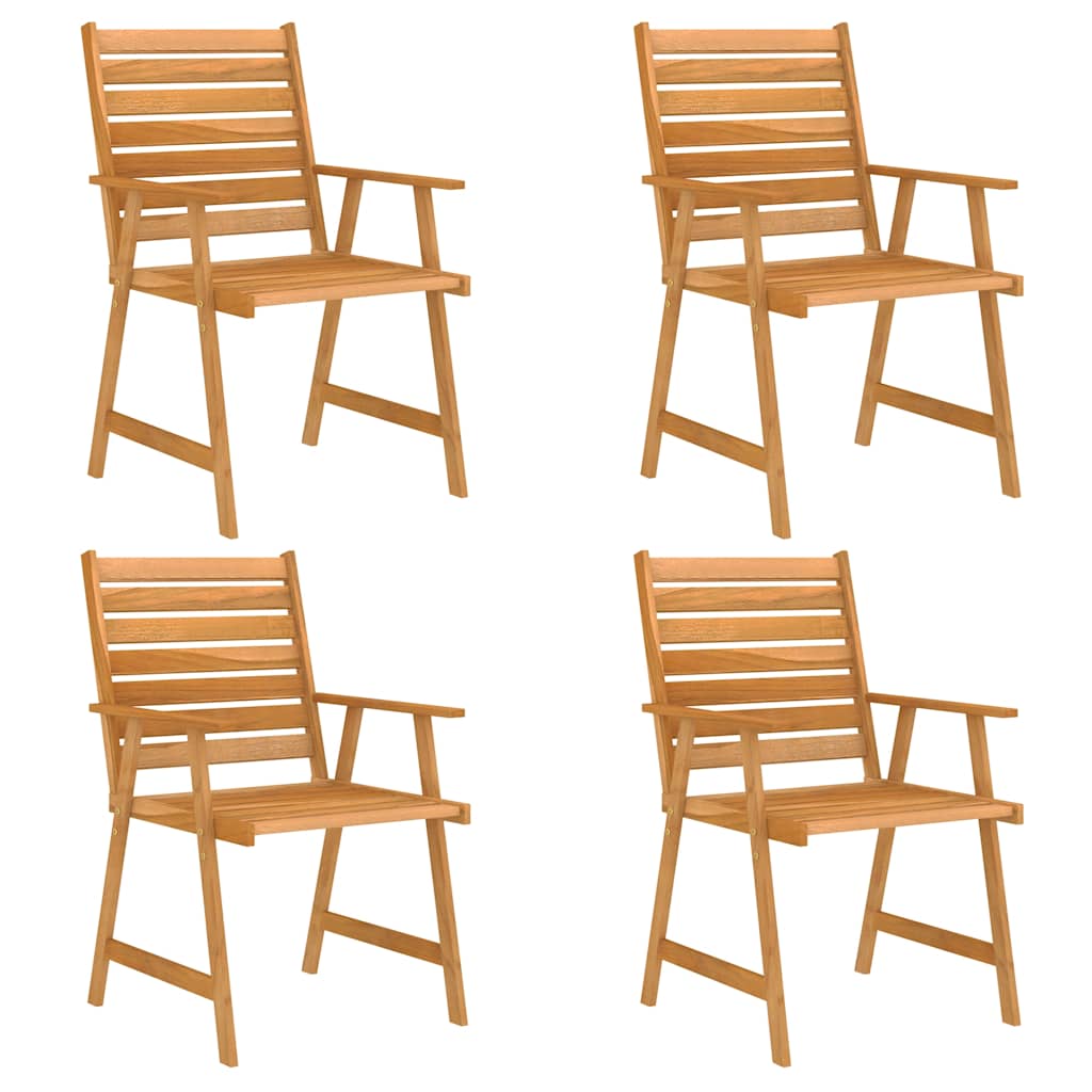 5 Pcs conjunto de jantar para jardim madeira de acácia maciça