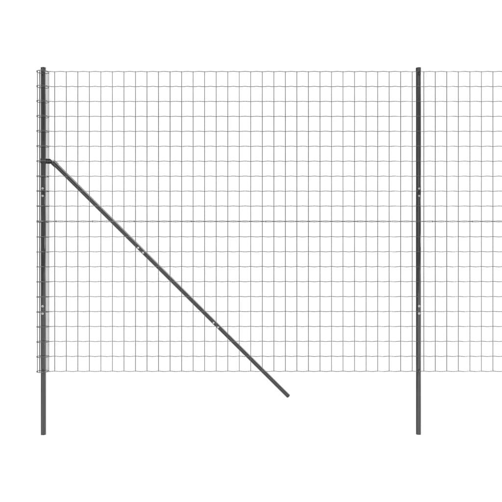 Cerca de malha de arame 1,6x10 m aço galvanizado antracite