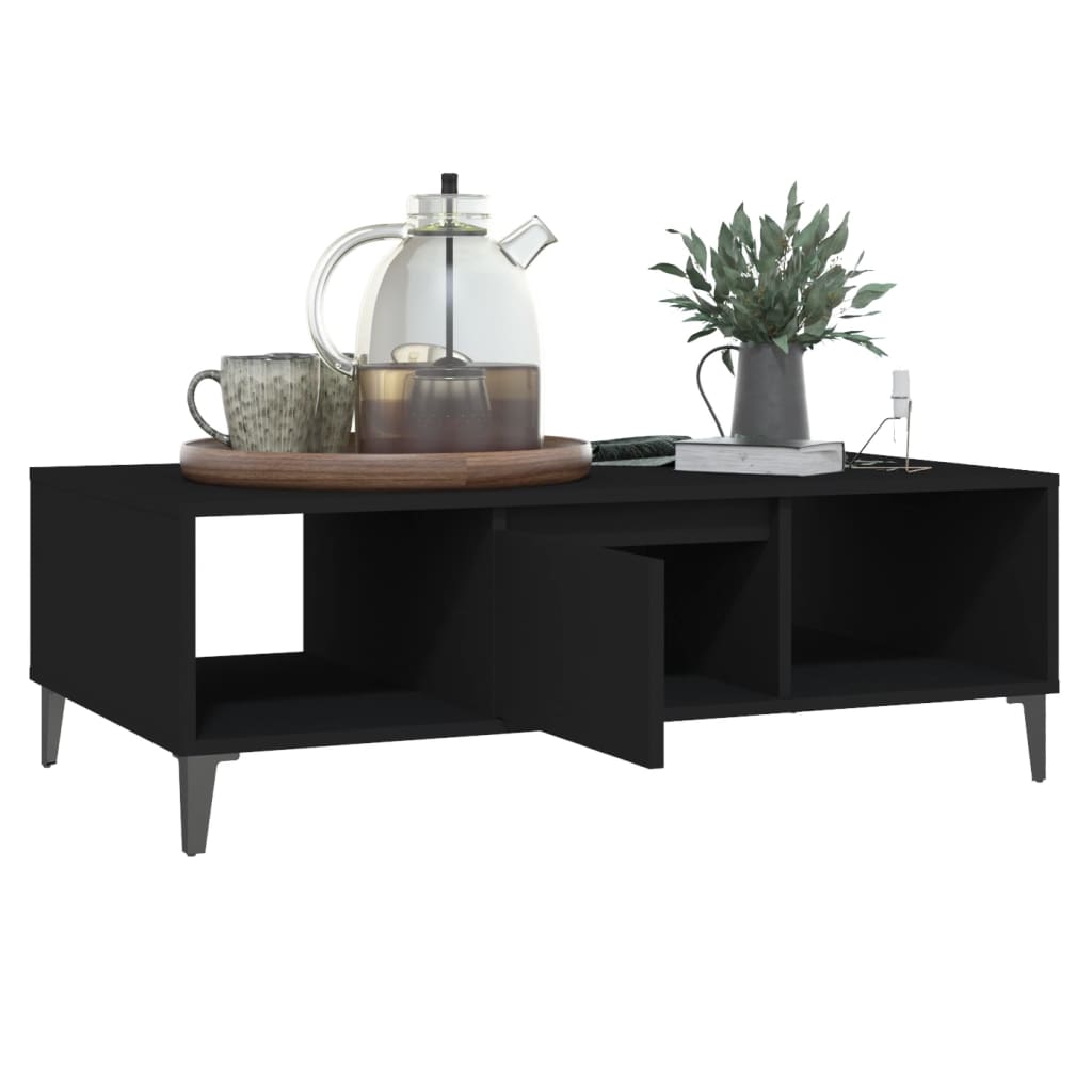 Mesa de centro 103,5x60x35 cm derivados de madeira preto