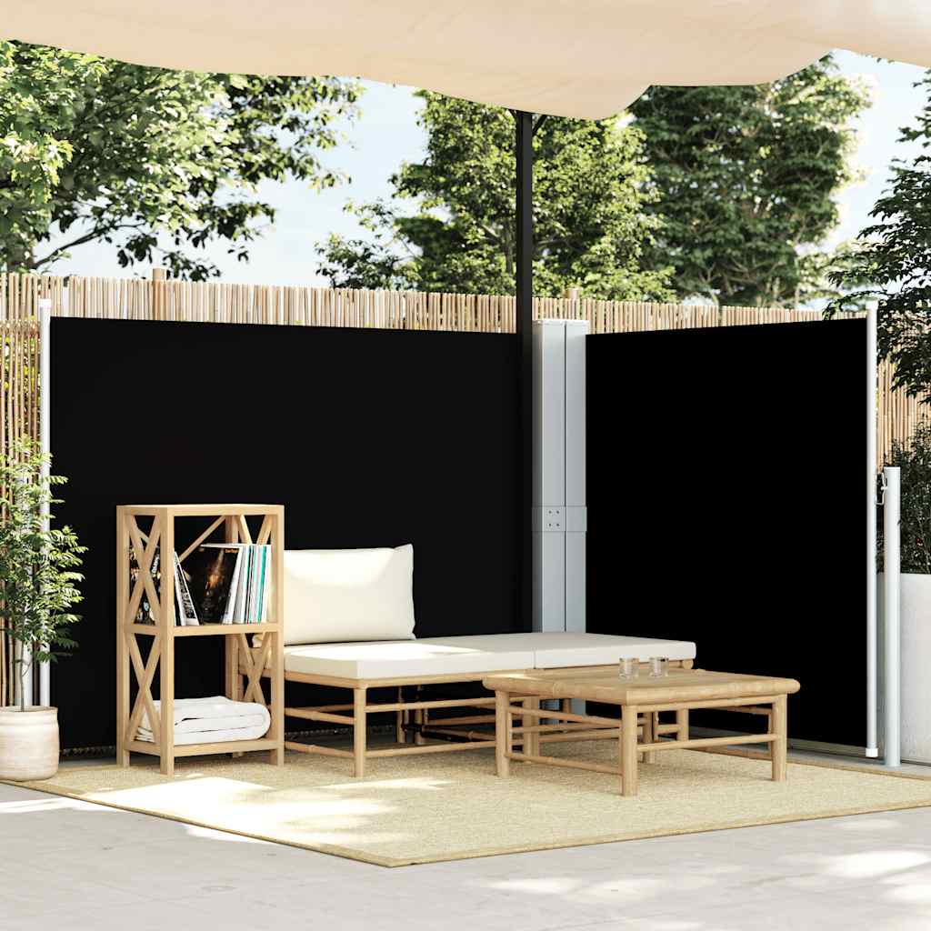 Toldo lateral retrátil 140x600 cm preto