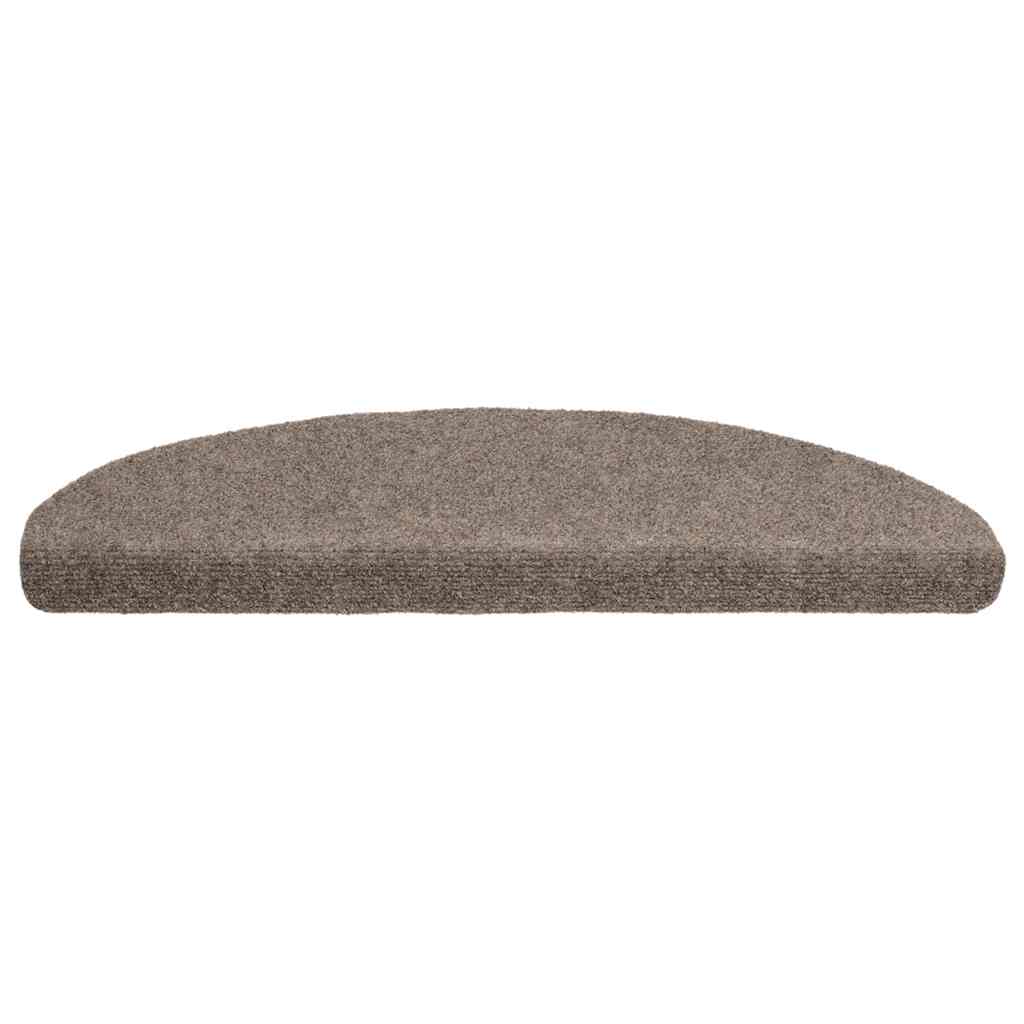 Tapetes de escada autoadesivos 10 peças 65x21x4 cm bege semicircular grande