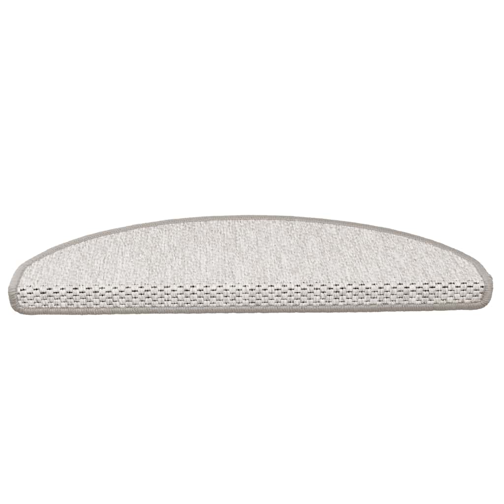 Tapetes escada adesivos aspeto sisal 15pcs 65x21x4 cm platinado