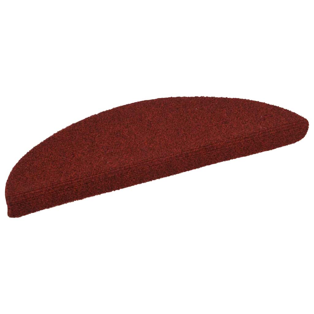 Tapetes de escada autoadesivos 20 peças 56x17x3 cm vermelho bordô meia-lua