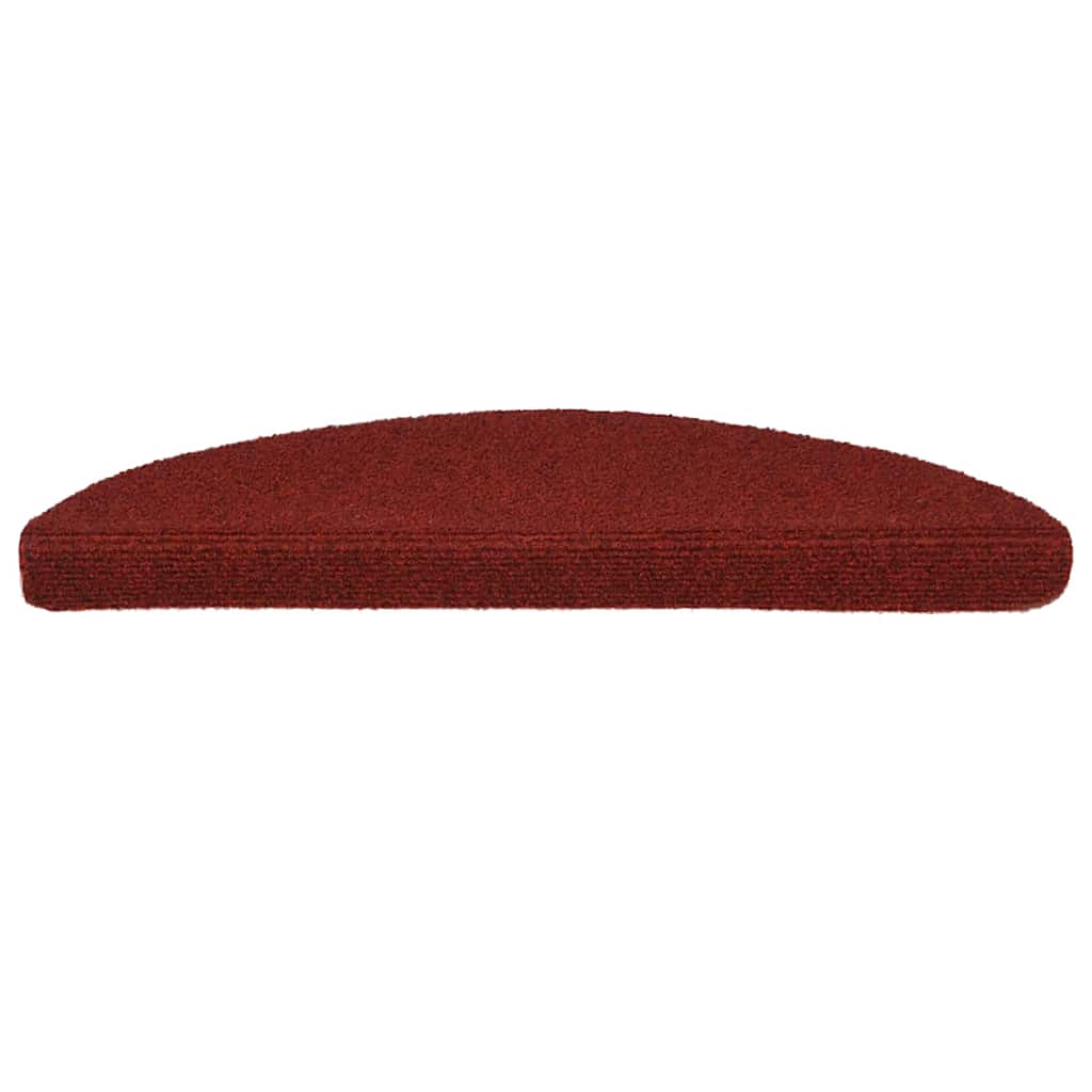 Tapetes de escada autoadesivos 20 peças 56x17x3 cm vermelho bordô meia-lua