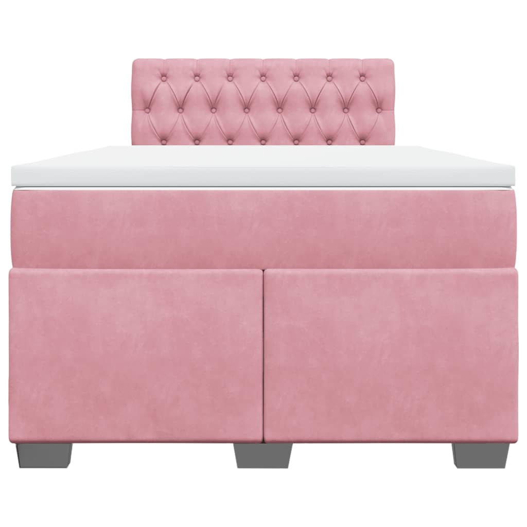 Cama boxspring com colchão 120x190 cm veludo rosa