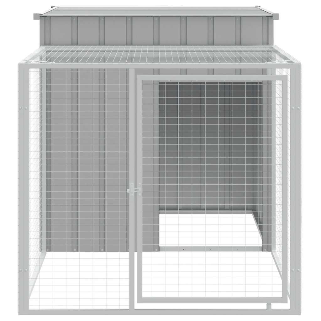 Gaiola para galinhas com corredor cinza claro 110x201x110 cm aço galvanizado