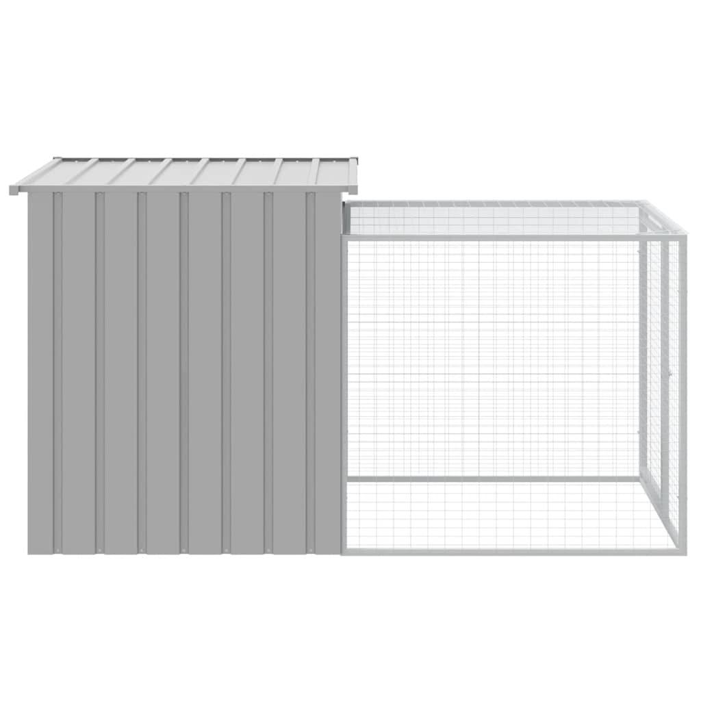 Gaiola para galinhas com corredor cinza claro 110x201x110 cm aço galvanizado