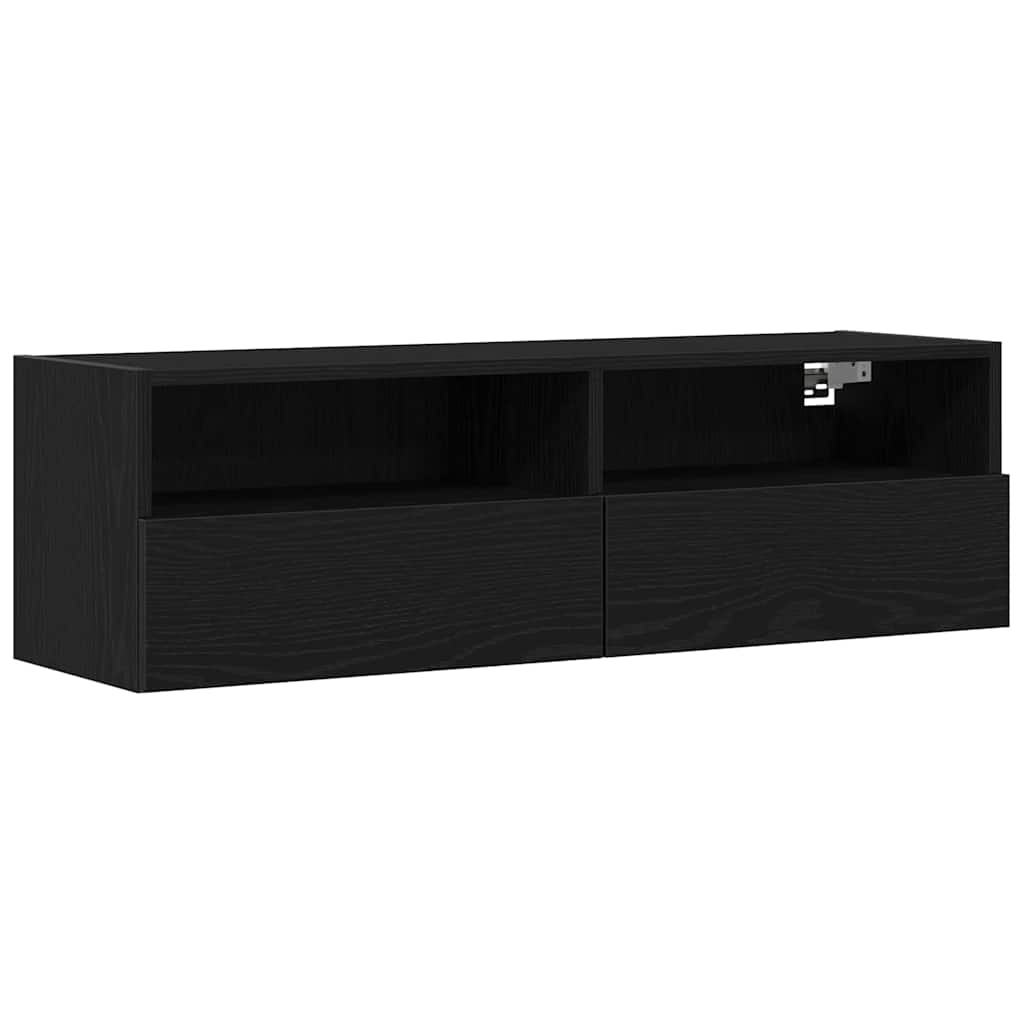 Armário de TV de parede 100 x 30 x 30 cm carvalho preto