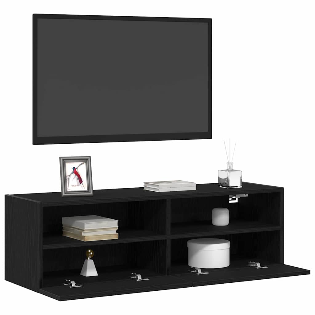 Armário de TV de parede 100 x 30 x 30 cm carvalho preto