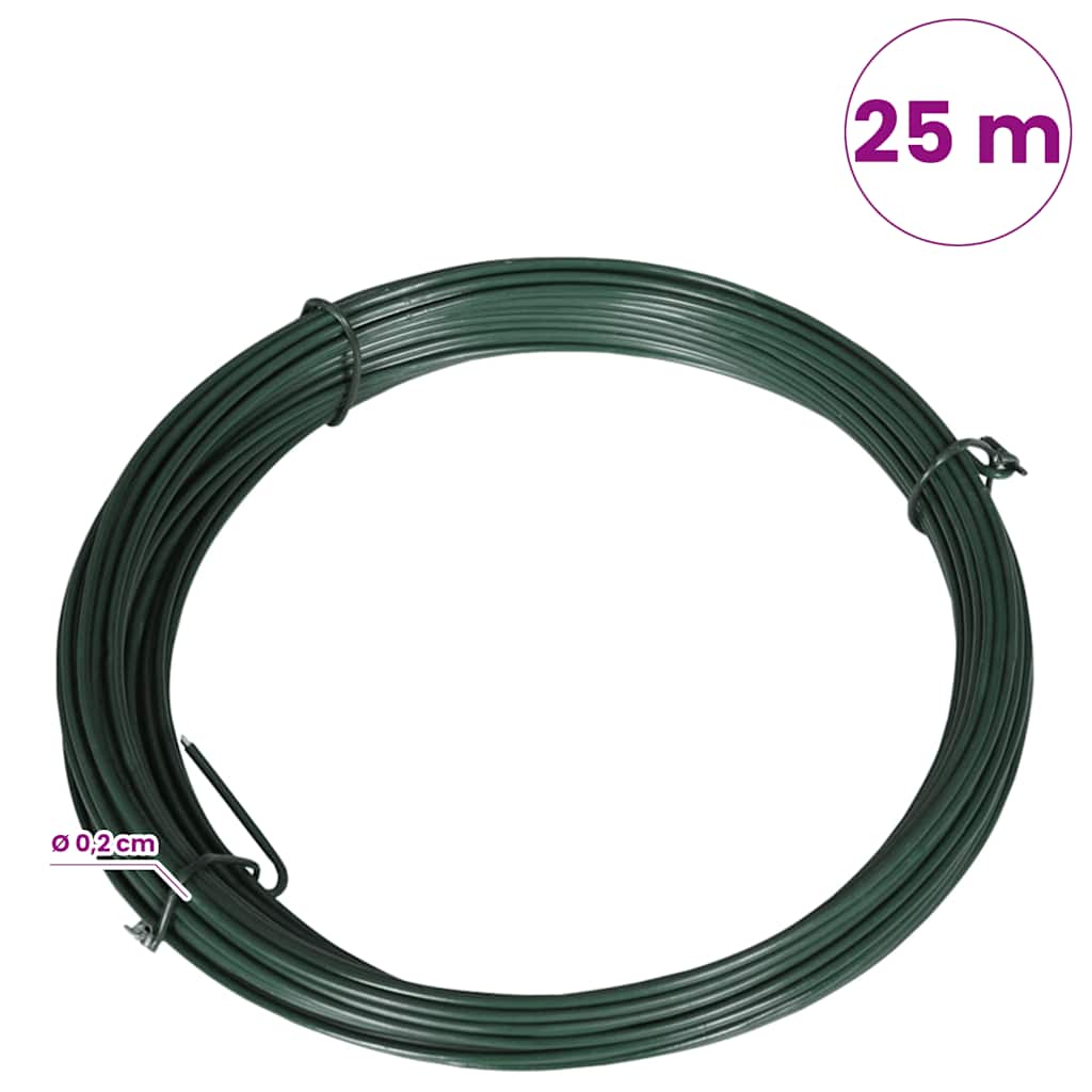 Arame para prender cerca 25 m 1,4/2 mm aço verde