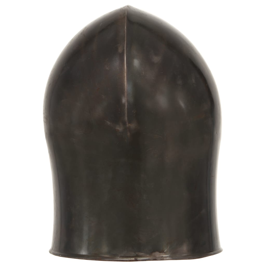 Capacete de cavaleiro medieval réplica larp aço prateado
