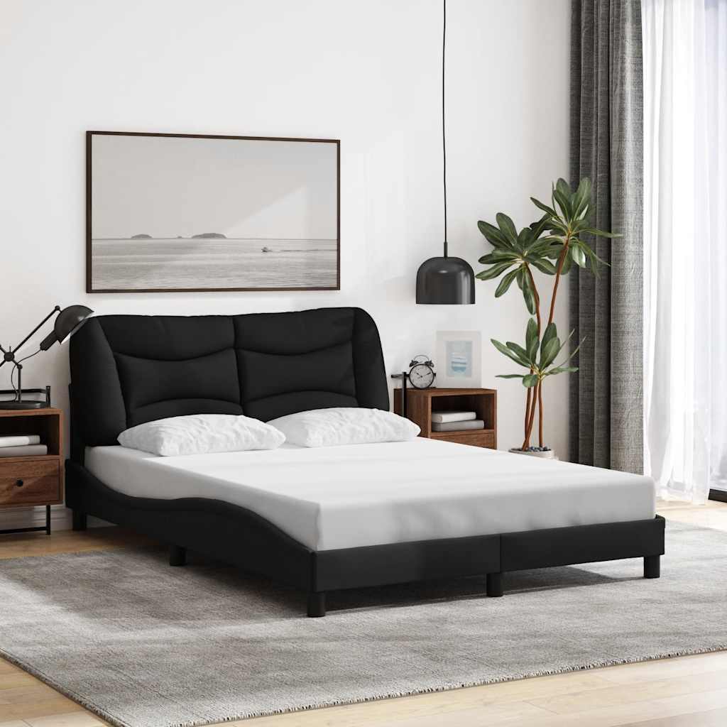 Estrutura de cama sem colchão hvar 120x200 cm tecido preto
