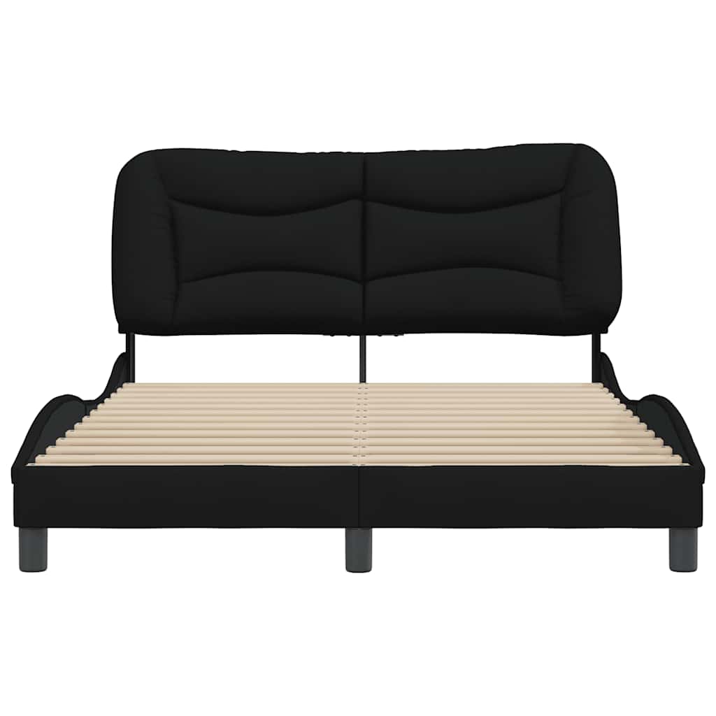 Estrutura de cama sem colchão hvar 120x200 cm tecido preto