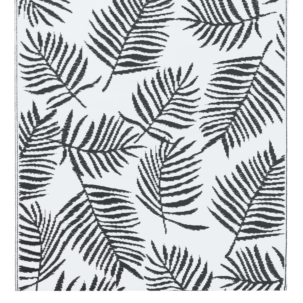 Tapete de exterior 160x230 cm arakil PP branco e preto