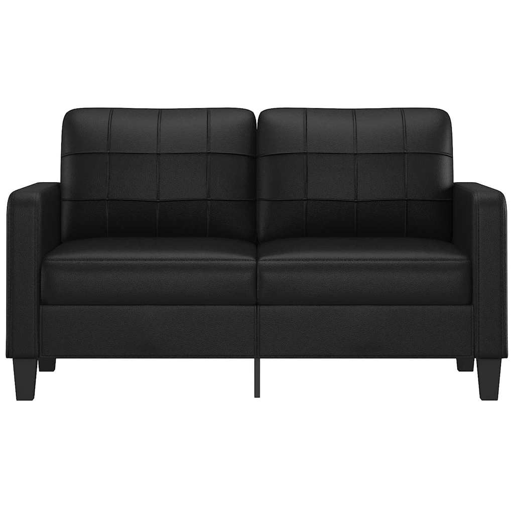 Sofá de 2 lugares 140 cm couro artificial preto