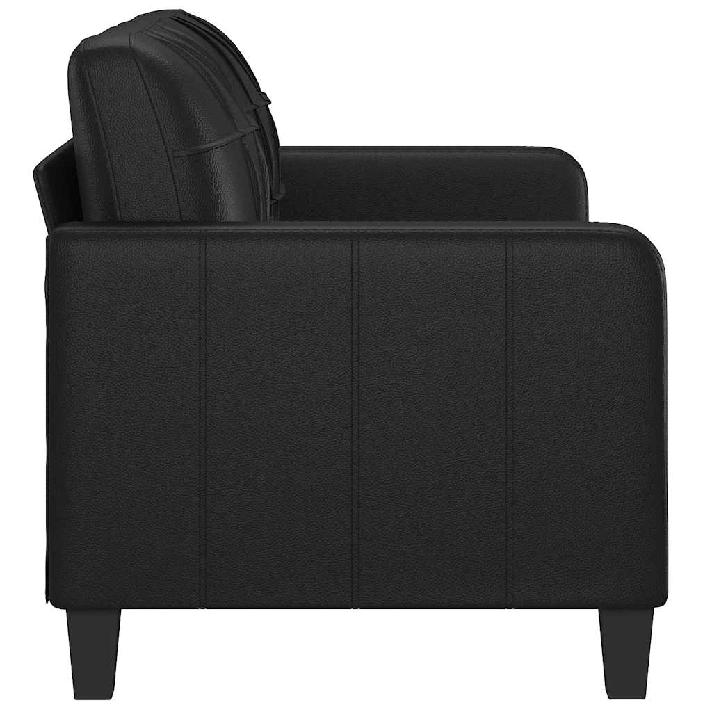 Sofá de 2 lugares 140 cm couro artificial preto