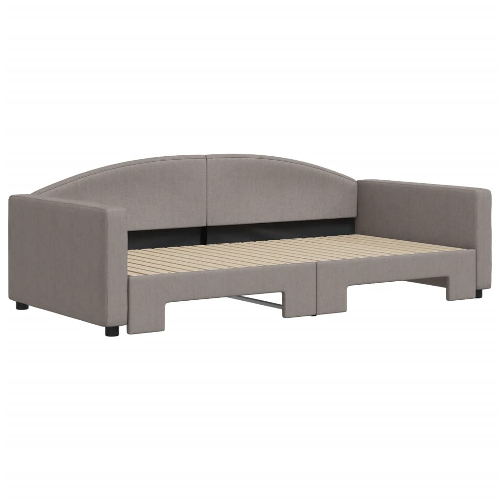 Sofá-cama com gavetão 100x200 cm tecido cinzento-acastanhado