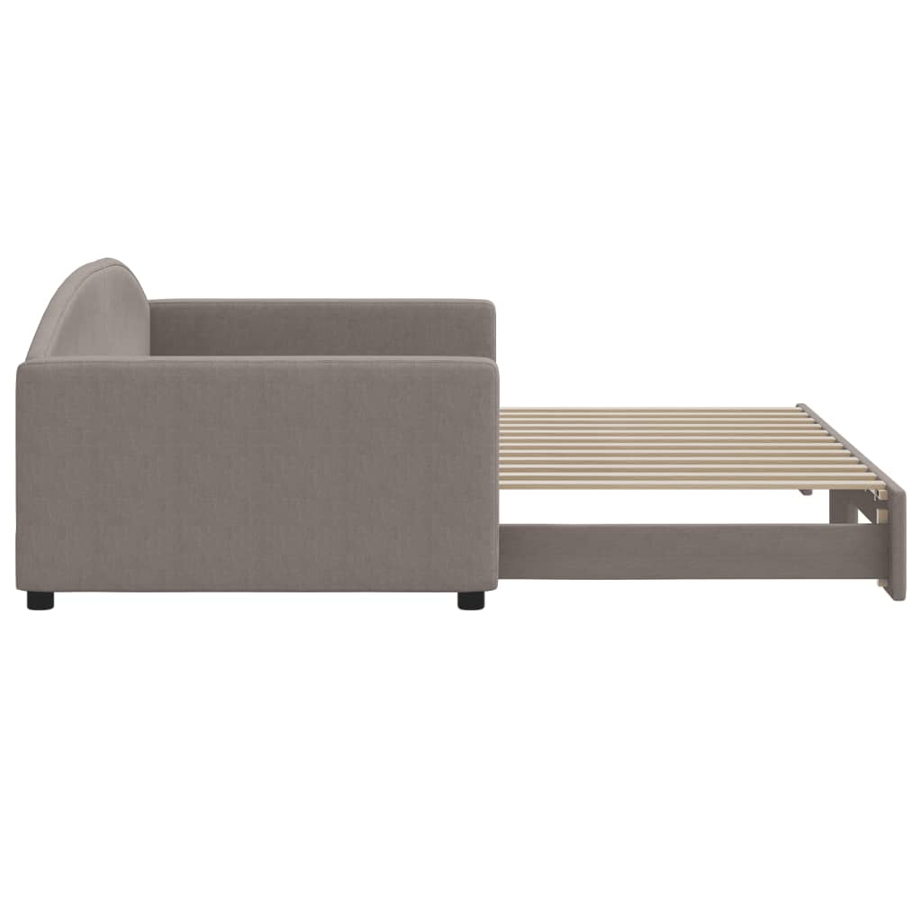 Sofá-cama com gavetão 100x200 cm tecido cinzento-acastanhado
