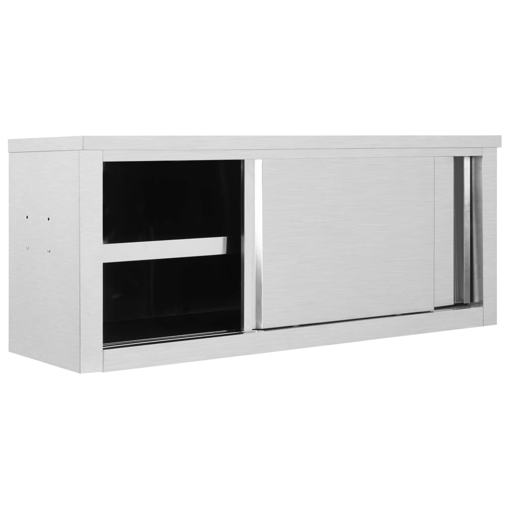 Móvel parede cozinha portas correr 120x40x50 cm aço inoxidável
