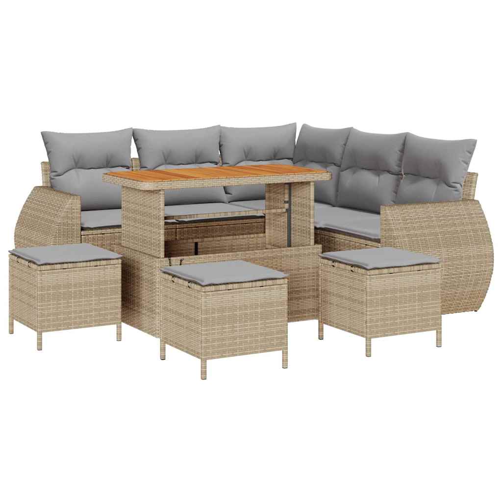 Conjunto de sofá de jardim 9 unid. 8-número de lugares