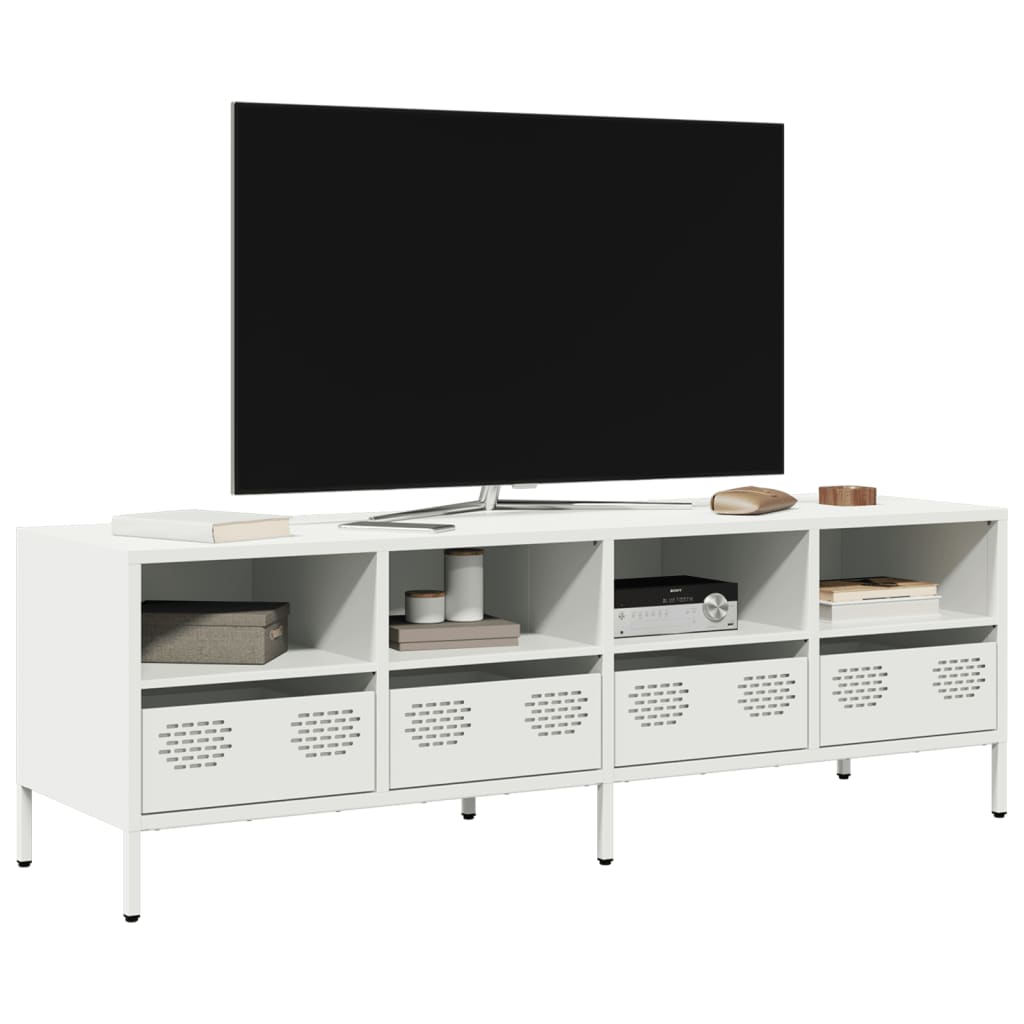 Móvel de TV 135x39x43,5 cm aço laminado a frio branco