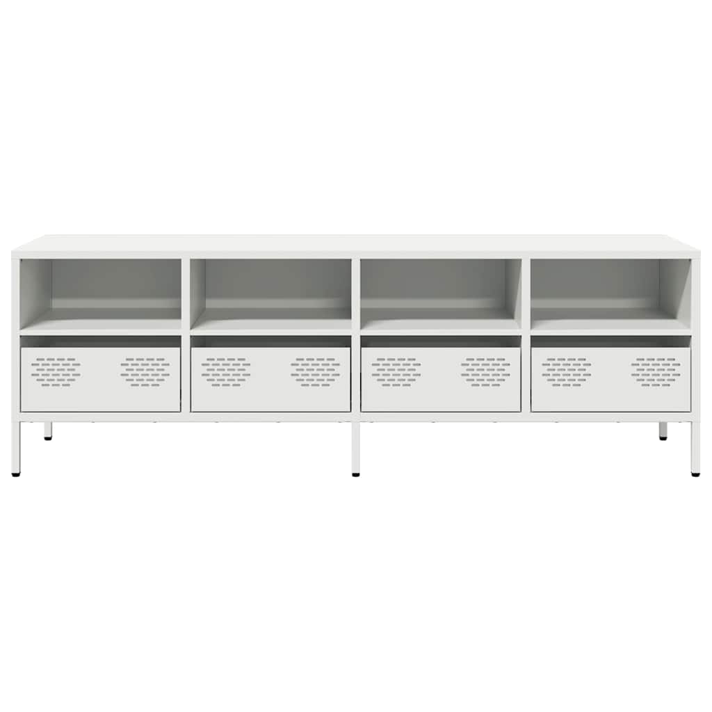 Móvel de TV 135x39x43,5 cm aço laminado a frio branco