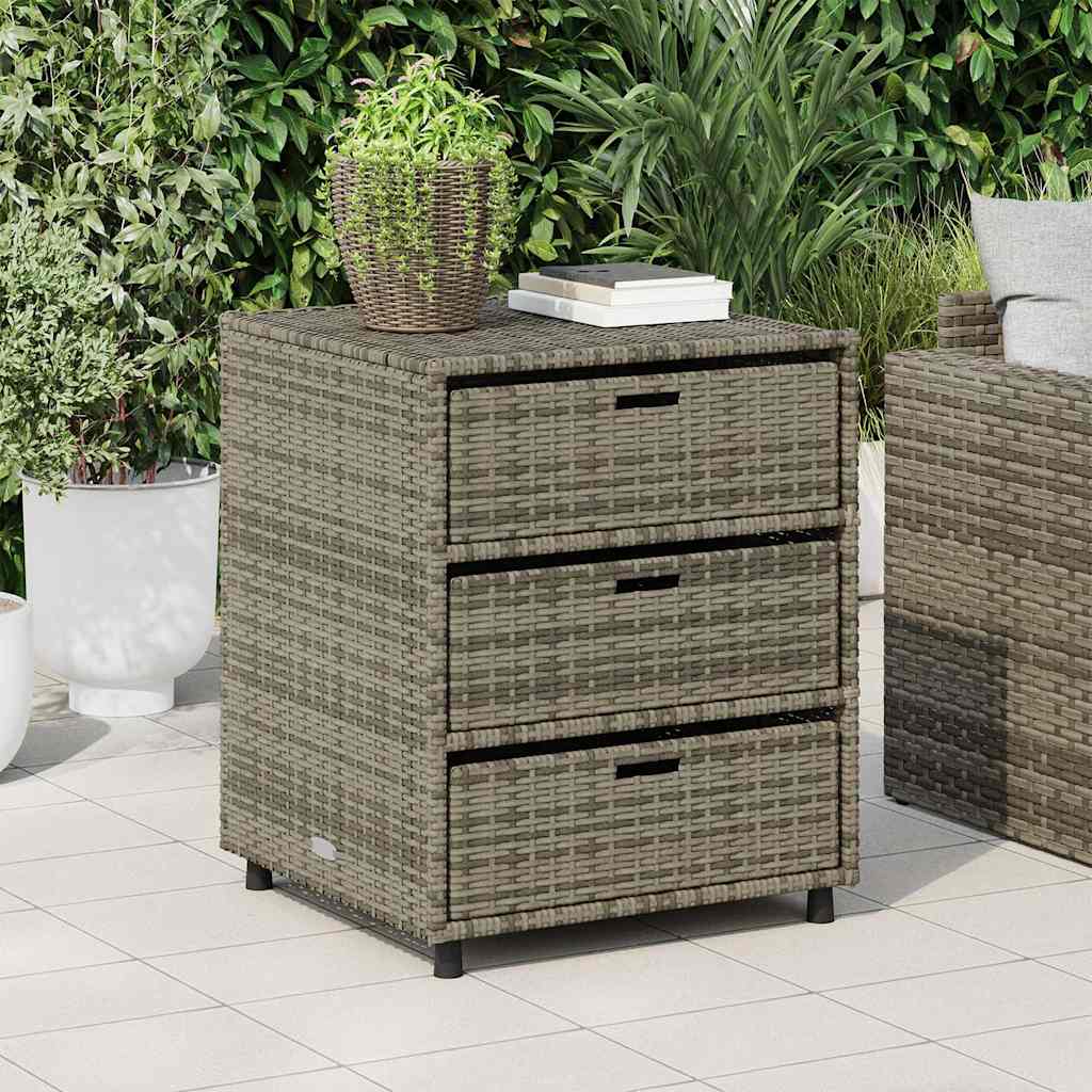 Armário de arrumação para jardim 55x59x69 cm vime PE cinzento