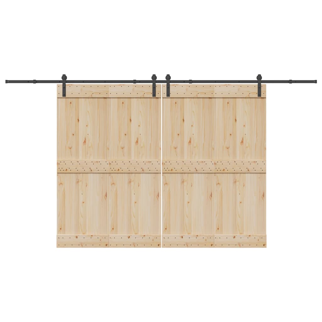 Kit de ferragens para porta deslizante 400 cm aço preto
